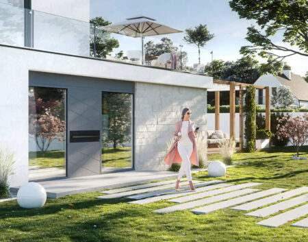 Slider porte d'entrée aluminium ALUHAUS